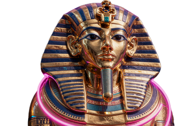 Book of Ra Novoline Slot mit leuchtendem goldenen Buch und magentafarbenem Neon-Glow